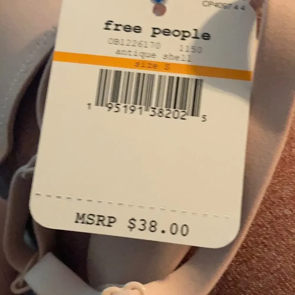 NWT Free People Oh Scuba Bralette Antique Shell Sz Small
